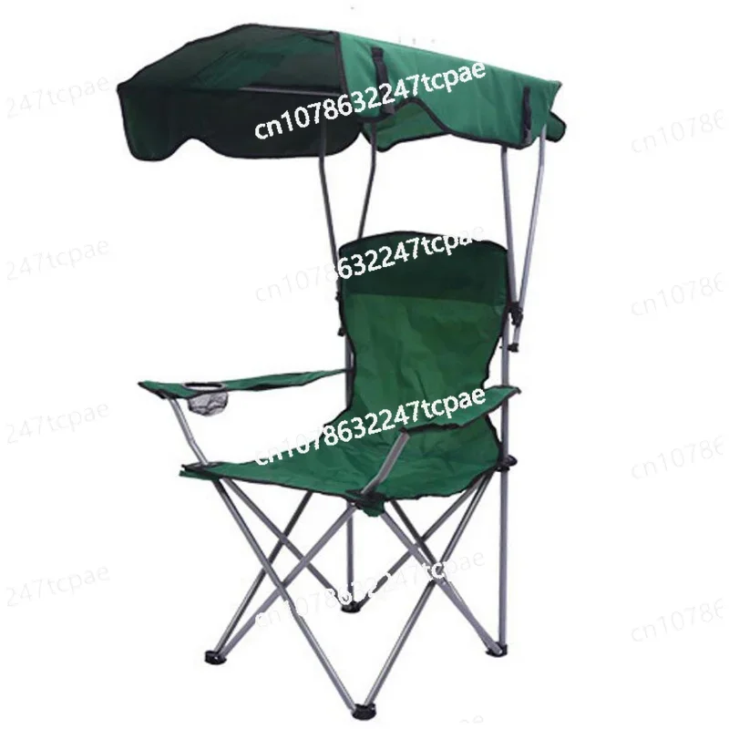 

Single with Ceiling Armchair Beach Chair Portable Camping Oxford Cloth Folding Chair Fishing Chair