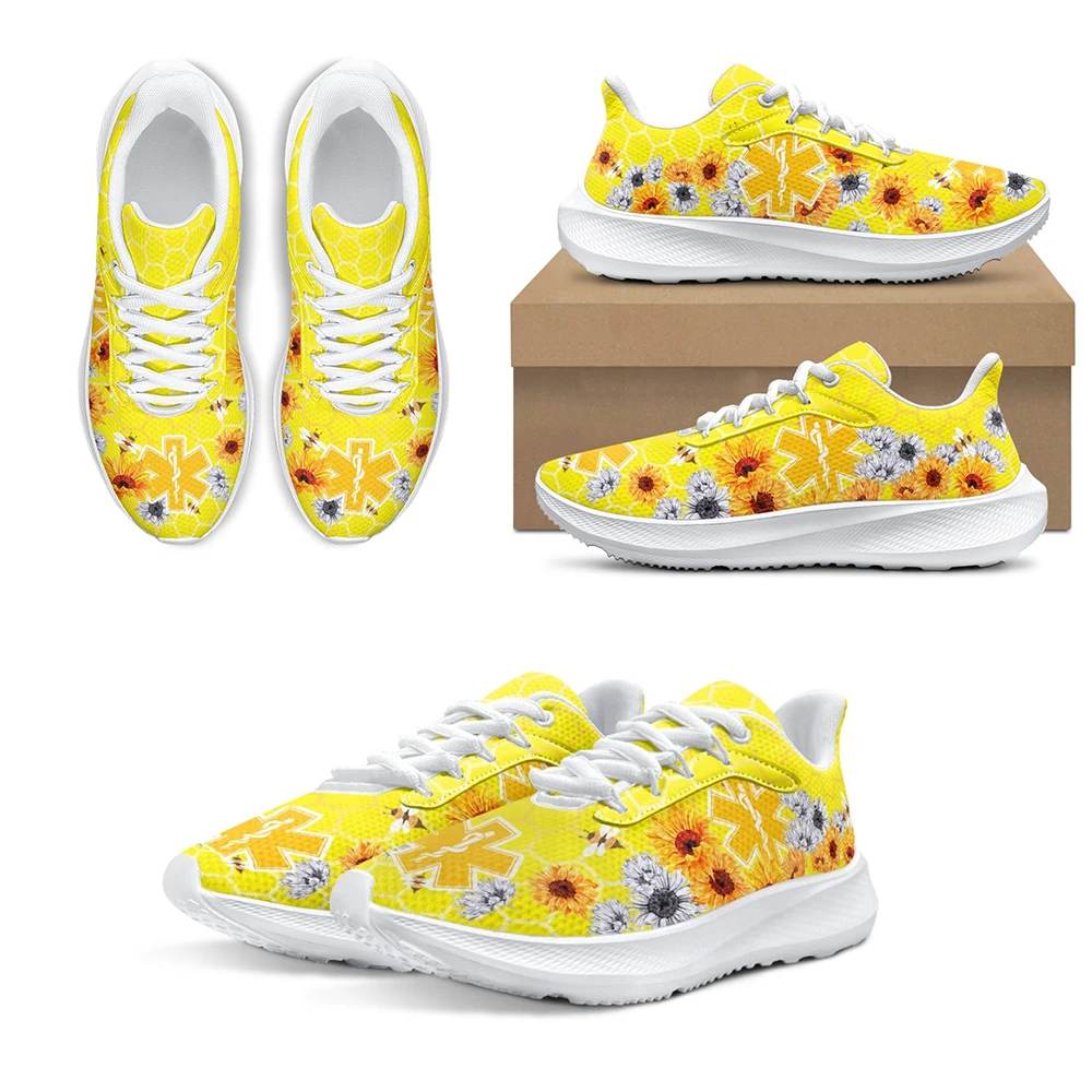 INSTANTARTS Sunflower Paramedic EMT EMS Pattern Wear-resistant Jogging Sneakers Lightweight Running Shoes for Womens Mens 2023