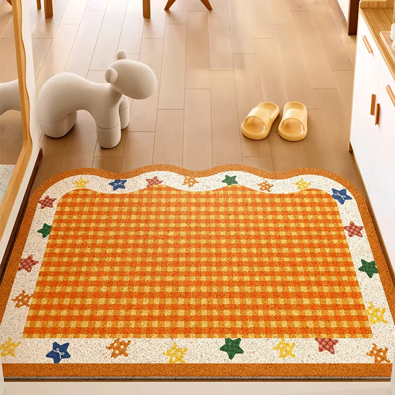 Cuttable Cartoon Wire Loop Entrance Door Mat Non-slip Dirt-resistant Sand Home Use Door Mat Decorative alfombra casa puerta