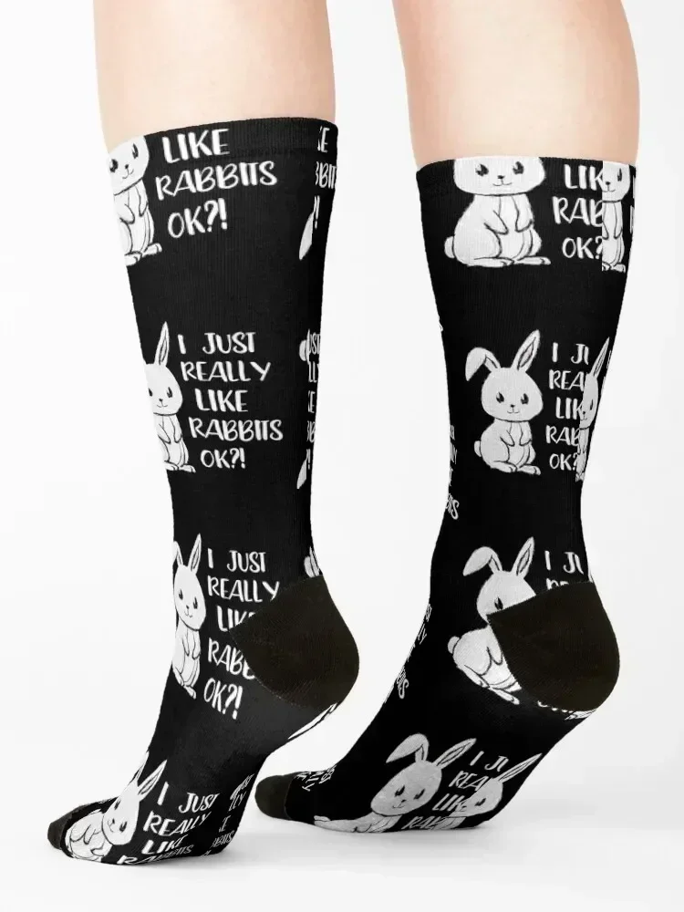 I just really like Rabbits sweet Easter bunny rabbit Socks summer kids gifts moving stockings Mens Socks Women's