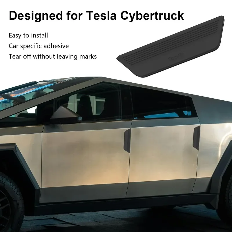 For Tesla Cybertruck 2024-2025 4pcs Hidden Door Handle Silicone Fingerprint Resistant Door Closer Handle Protective Accessories