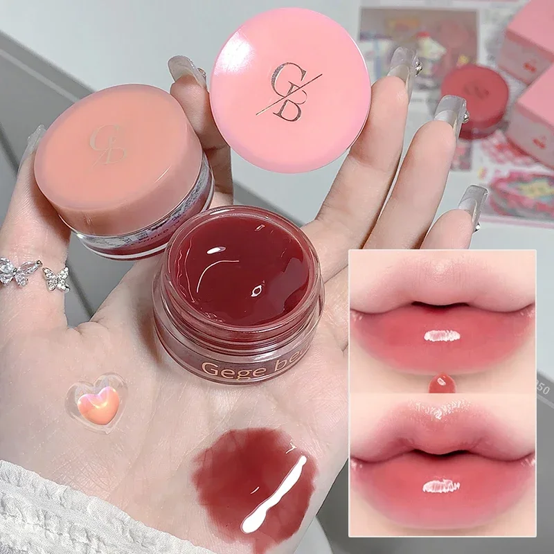 Berry Jam Lipgloss Impermeável, Batons Líquidos, Hidratante, Brilho Labial, Maquiagem, Transparente, Vermelho, Matiz, Cosmético, Coreano