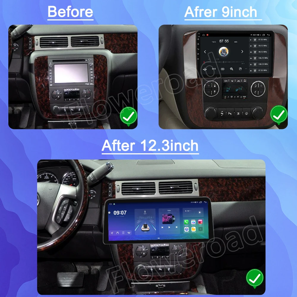 Car Radio For GMC Yukon Chevrolet Tahoe Silverado 2007 -2013 Android 13 Multimedia Video Player Navigation Wireless android auto