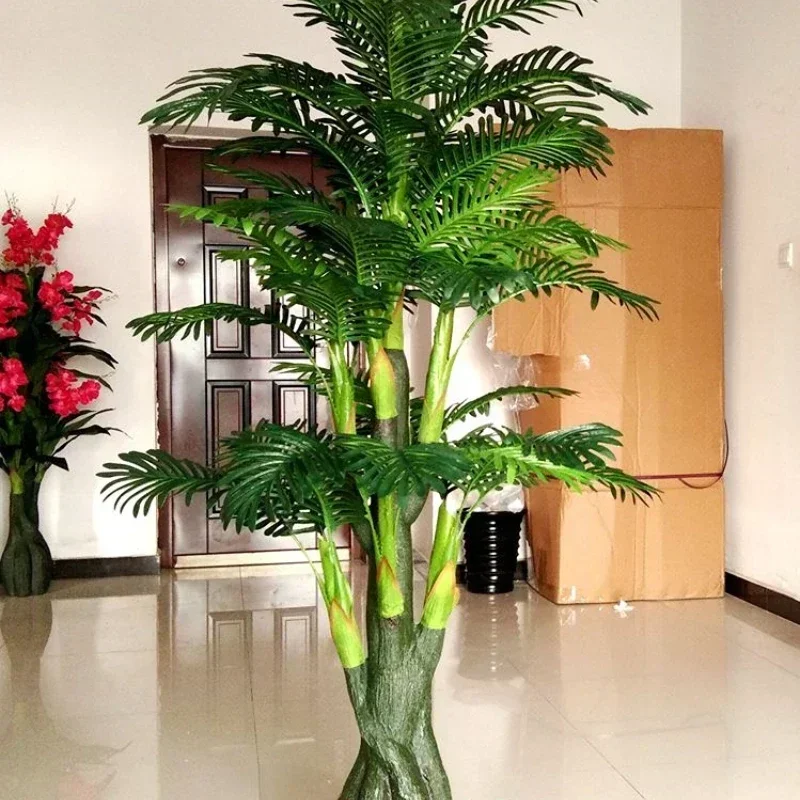 

Artificial sunflower tree areca palm wood floor bonsai tree outdoor fake coconut tree living room and hotel decorative flowers