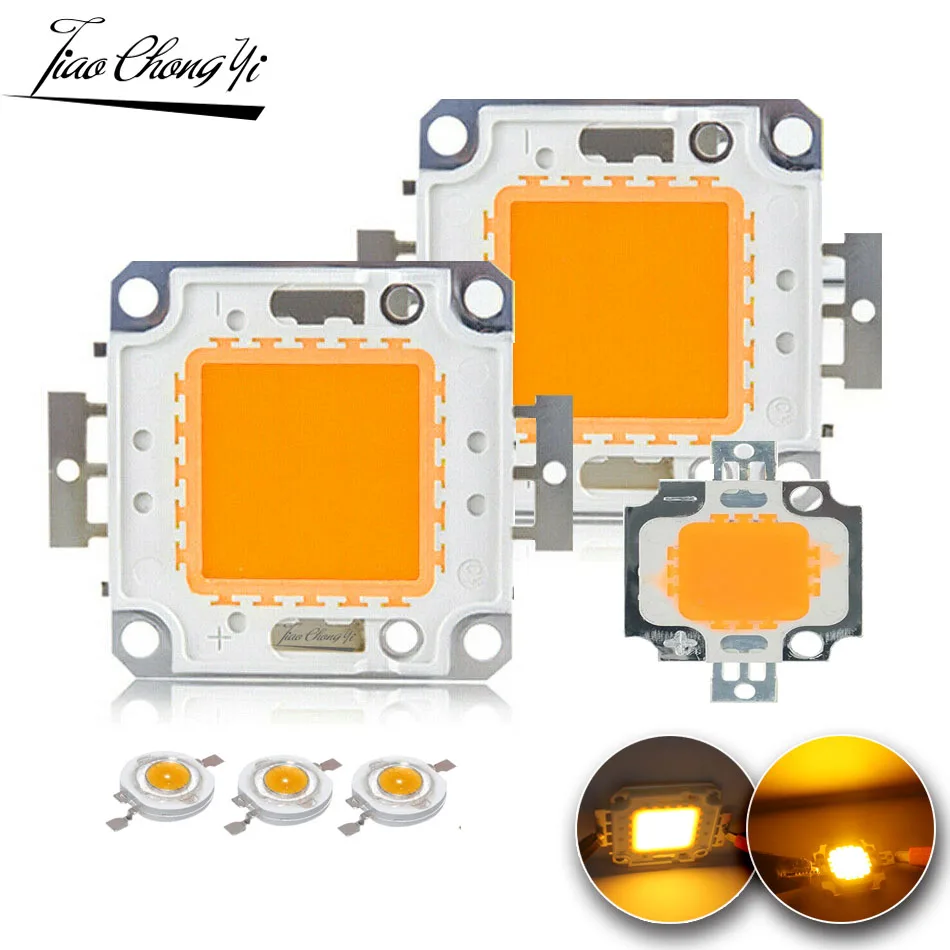 3W 5W 10W 20W 30W 50W 100W LED Yellow 100 Watt 1600-2000K 590nm LED COB Chip SMD DIY Super Bright Light Lamp Bulbs