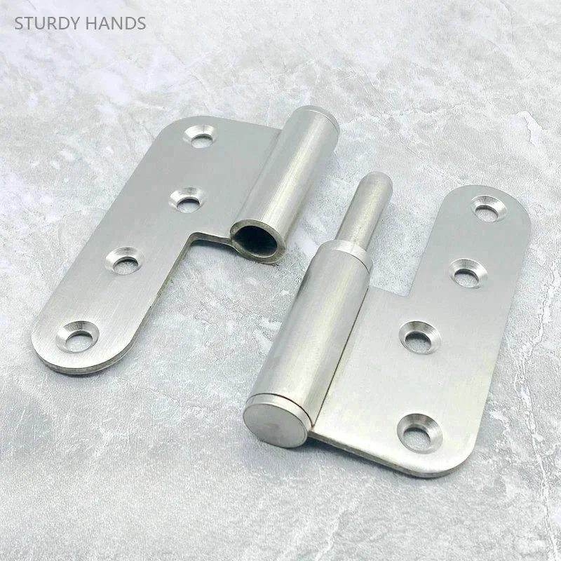 1PCS 4 Inch Thick Stainless Steel Round Corner Detachable Hinge, Bedroom Wardrobe, Fireproof Door, Hinge, Room Door, Flat Hinge