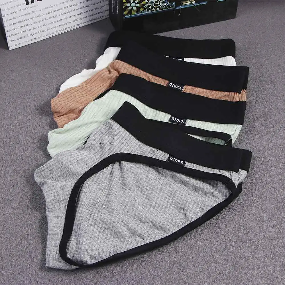 

Comfortable Soft Underwear Underpants Modal Letter U Convex Men Thong Sexy Briefs Screw Thread Panties