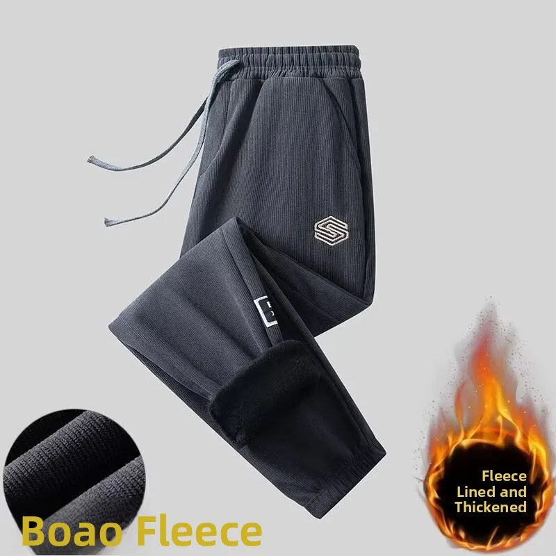 

Thickened Corduroy Casual Pants Women's Winter Sports Pants Warmth Comfortable Female Style Commute Fashion Long Polyester Fiber
