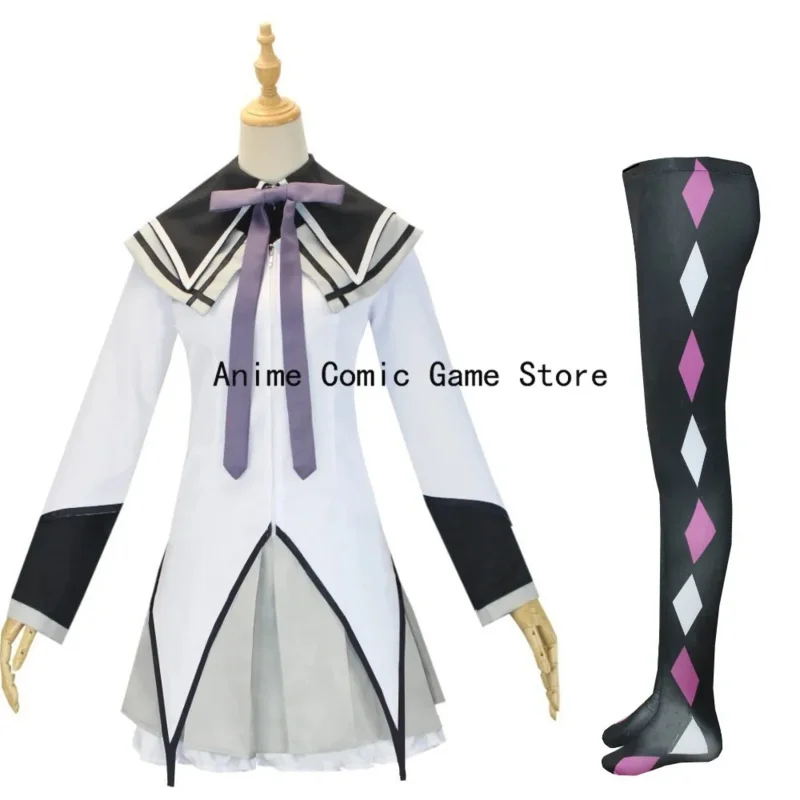 Anime Magical Girl Puella Magi Madoka Magica Akemi Homura Cosplay Costume Wig Battle Suit Dress Skirt Helloween Party for Women