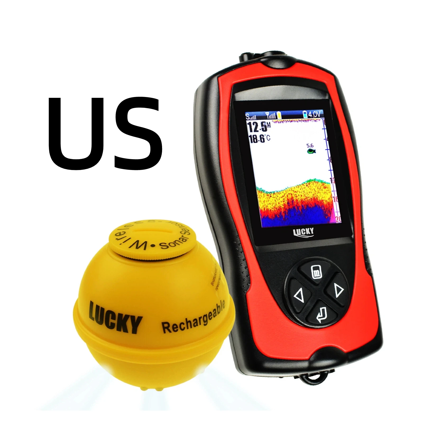 Sonar Fishfinder 45M Waterdiepte Oplaadbare Draadloze Sensor Echolood Visdetector Draagbare Visdieptemeter - afbeelding 1