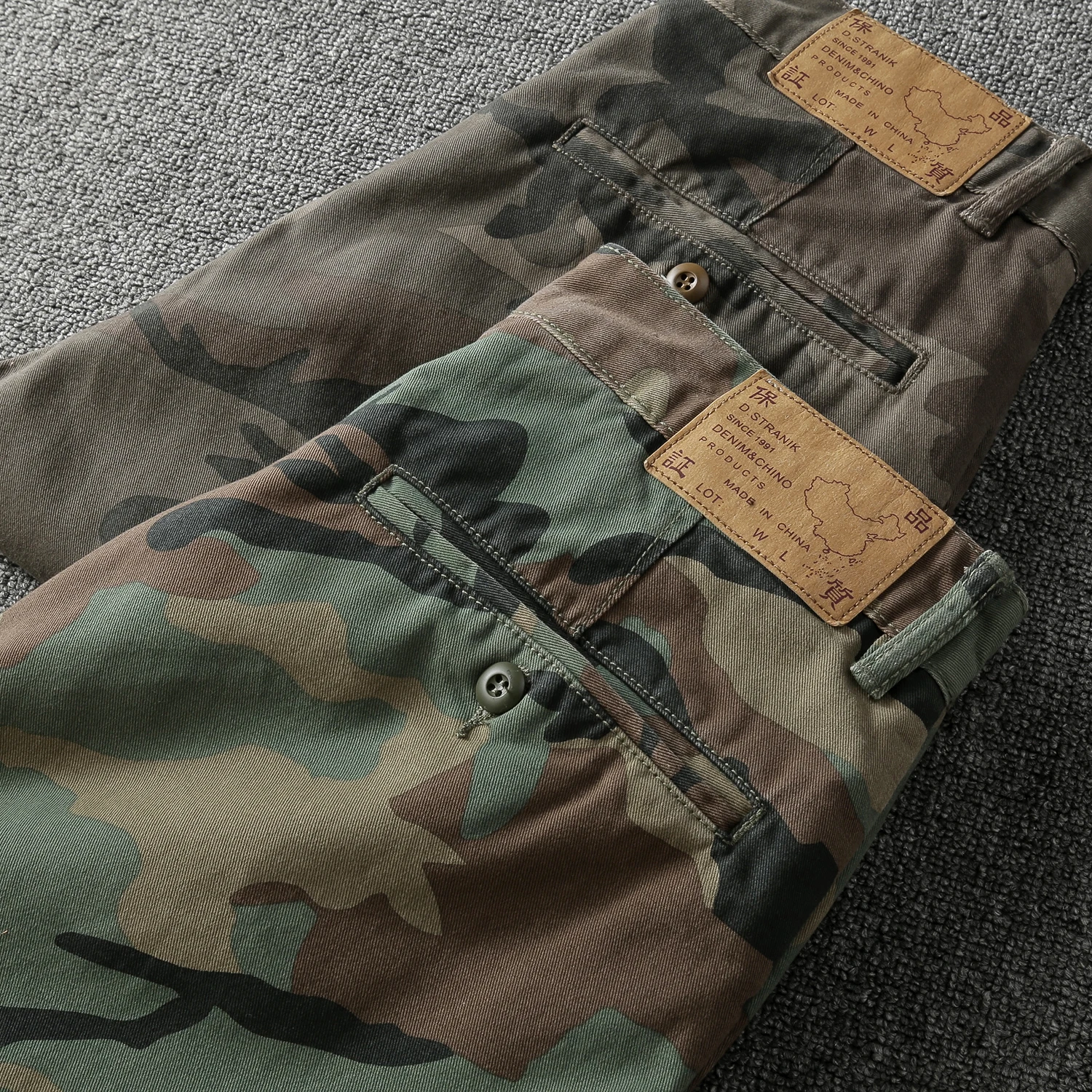 Summer New American Retro Twill Heavyweight Camouflage Cargo Shorts Men\'s Pure Cotton Washed Loose Straight Casual 5-point Pants