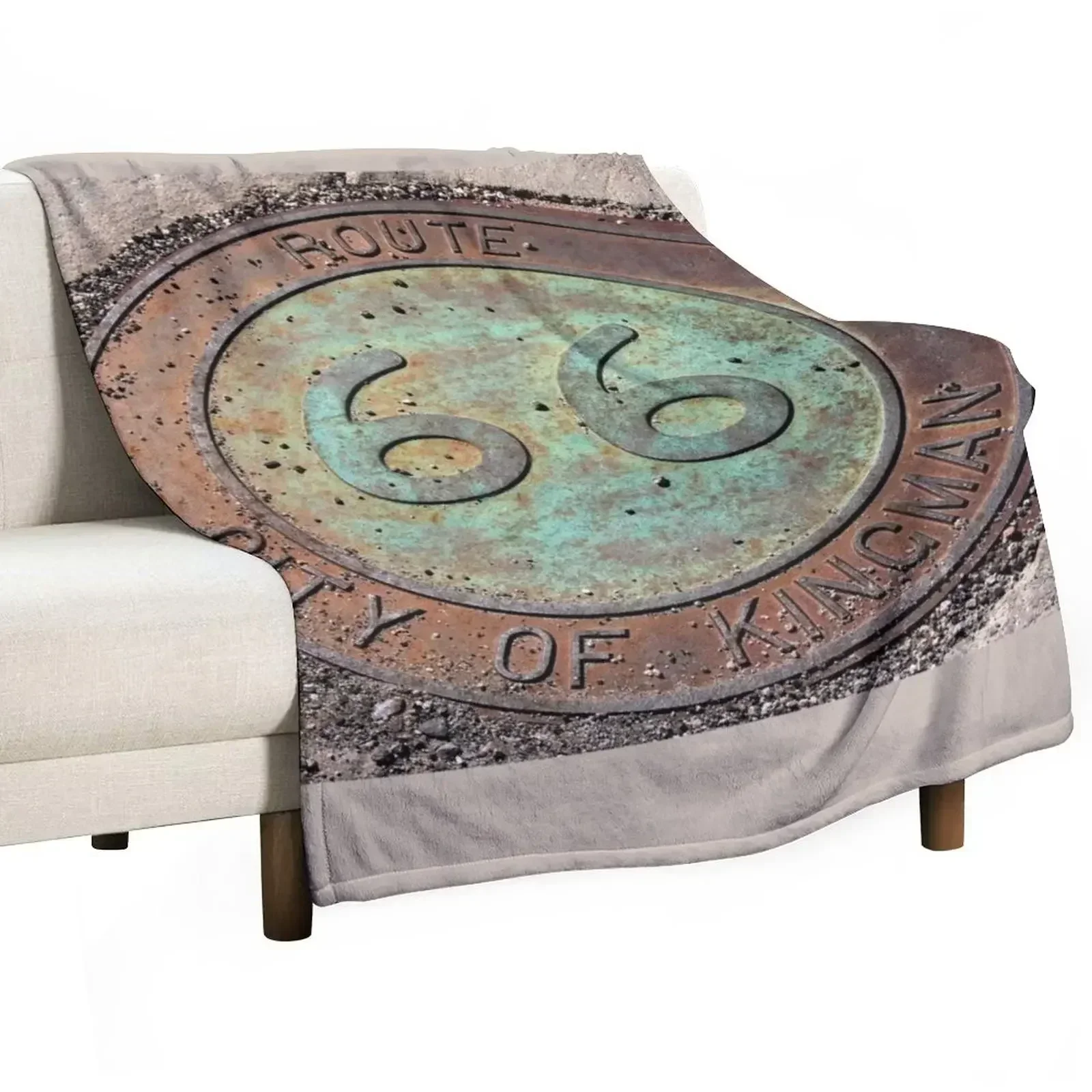 

Route 66 - City of Kingman Throw Blanket Summer Hairys Blankets