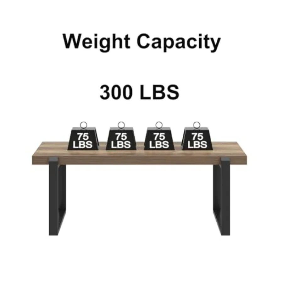 Coffee Table Modern Rustic Wood and Metal Center Table Industrial Cocktail Tea Table for Living Room Oak 44 Inch