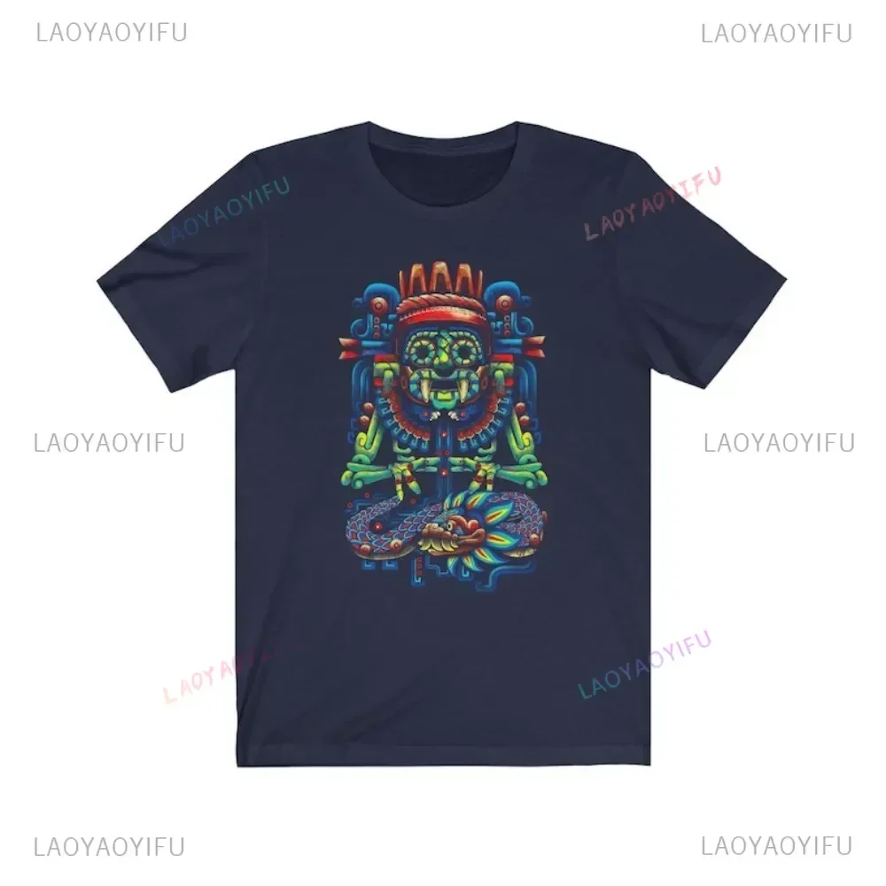 Tlaloc Quetzalcoatl Aztec Gods Ancient Gods Mexican T-shirt Mens Aztec Shirt Aztec Art Print Mexico Shirts Mexican Clothing Men