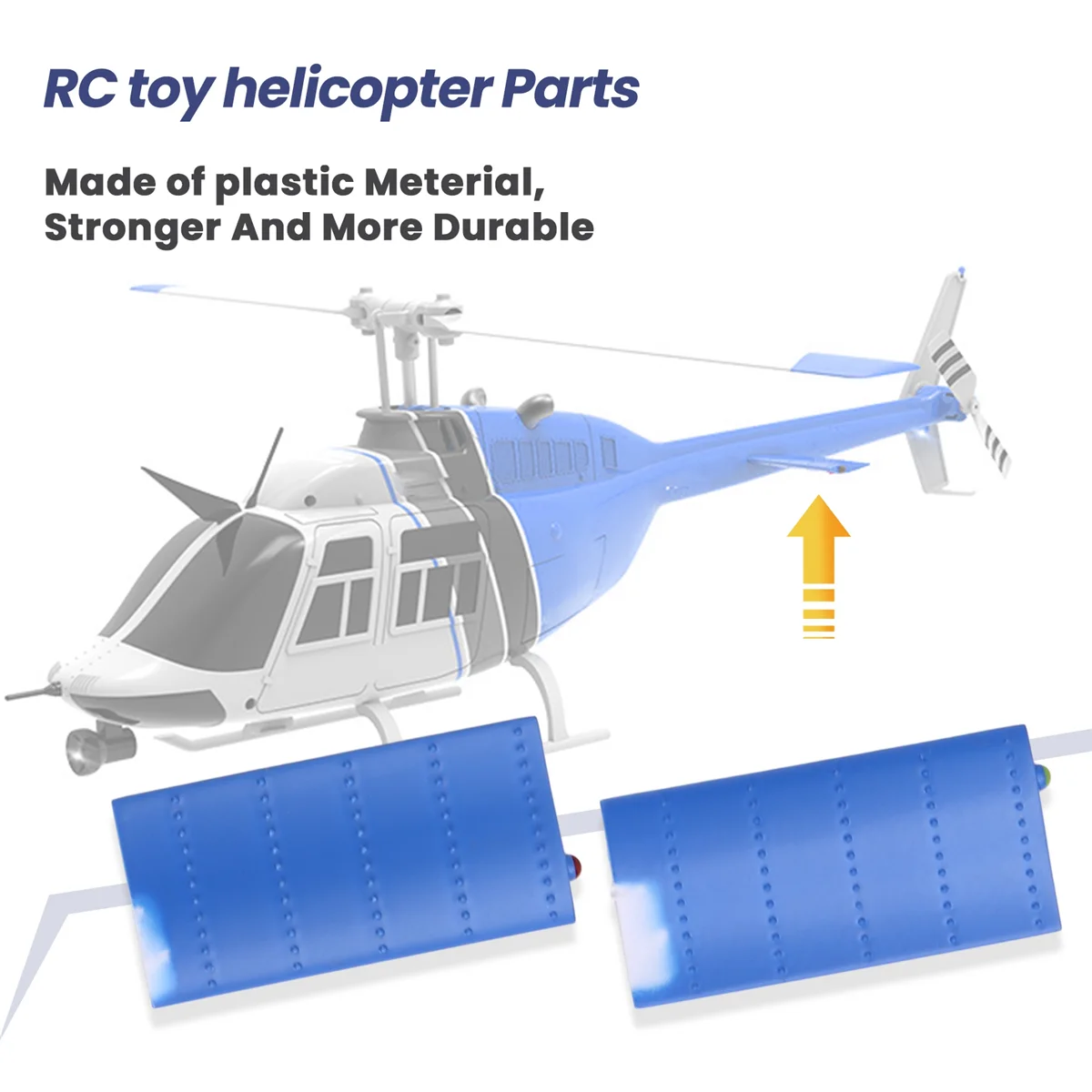 RIRI 1 คู่ RC ของเล่นเฮลิคอปเตอร์อัพเกรด C138 ชุดปีกด้านข้างสําหรับ RC ERA C138 Bell 206 1:33 RC ของเล่นเฮลิคอปเตอร์สีฟ้า