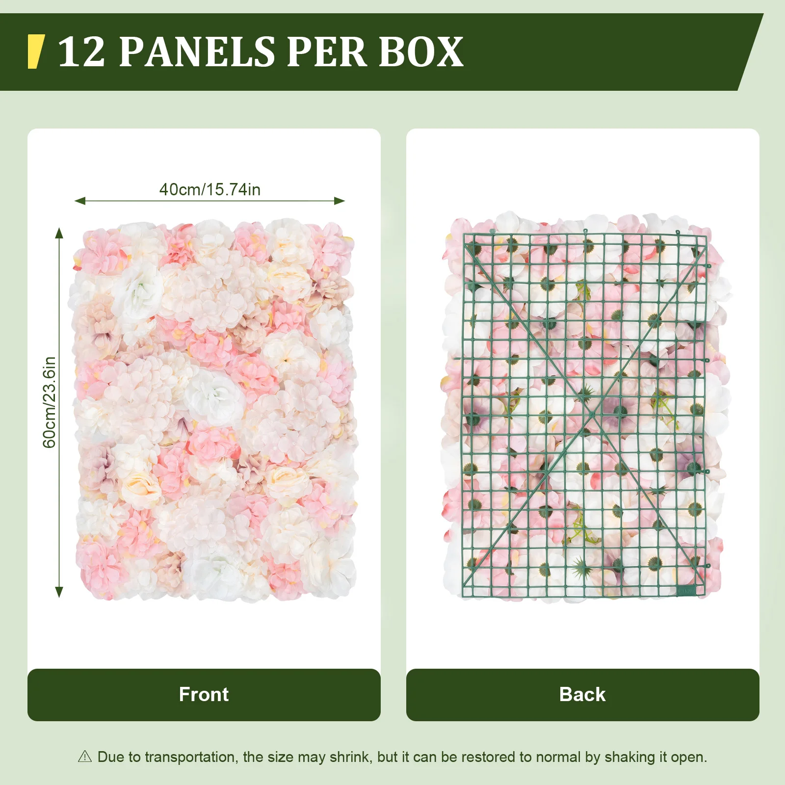 60 * 40cm Sztuczny kwiat róży Ściany 12szt Jedwabna hortensja Panel ścienny z kwiatem róży do tła fotograficznego Dekoracje ślubne na przyjęcie