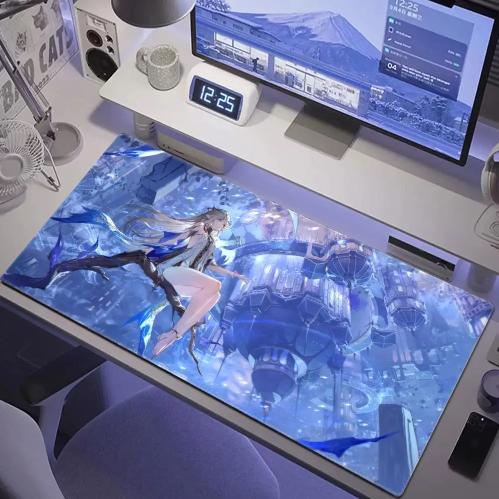 

Wuthering Waves Cartethyia Mouse Pad Play Mat,Large XXL90x40cmx5mm,stitch Desk Mats,Gaming Accessories,PC Parts