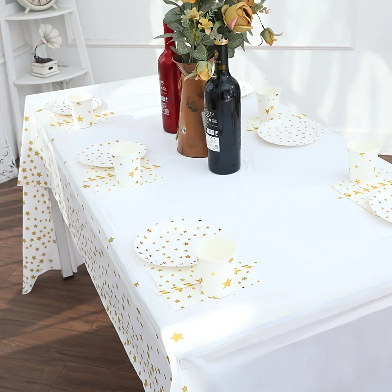 1PC Star print birthday party tablecloth PEVA thickened Waterproof tablecloth