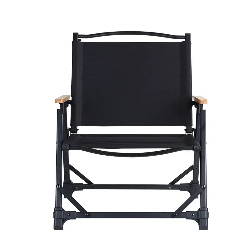 New Detachable Kermit Chair Convenient Aluminum Widened Camping Folding Chair Outdoor Picnic Sea Fishing Chair with Wood Armrest
