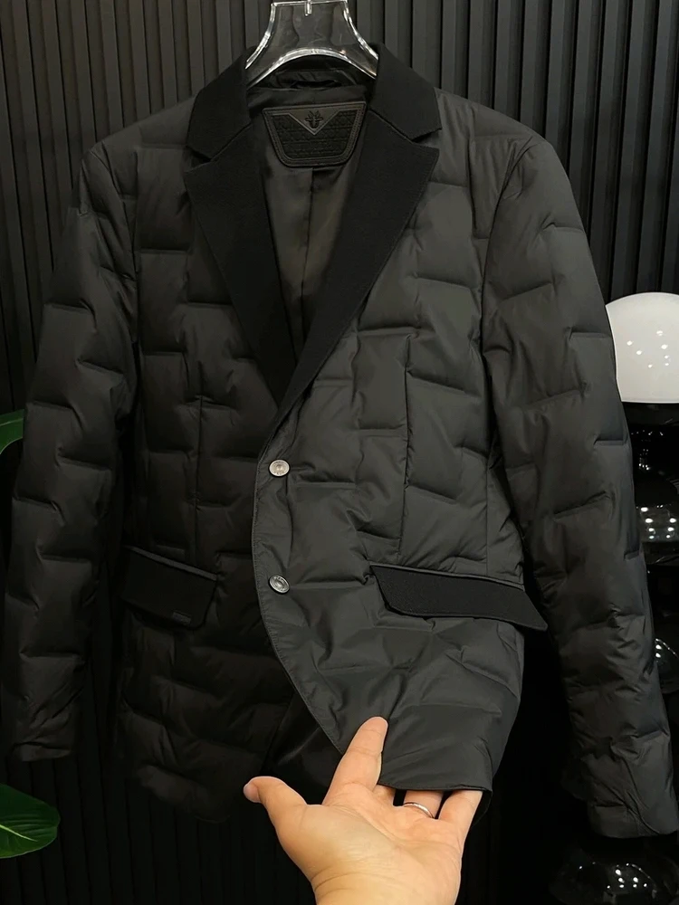 

High Quali Men's Casual down Jaet Versatile Faionable Trendy Autumn Winter New Arrival Stand Fit Long Sve Button ...