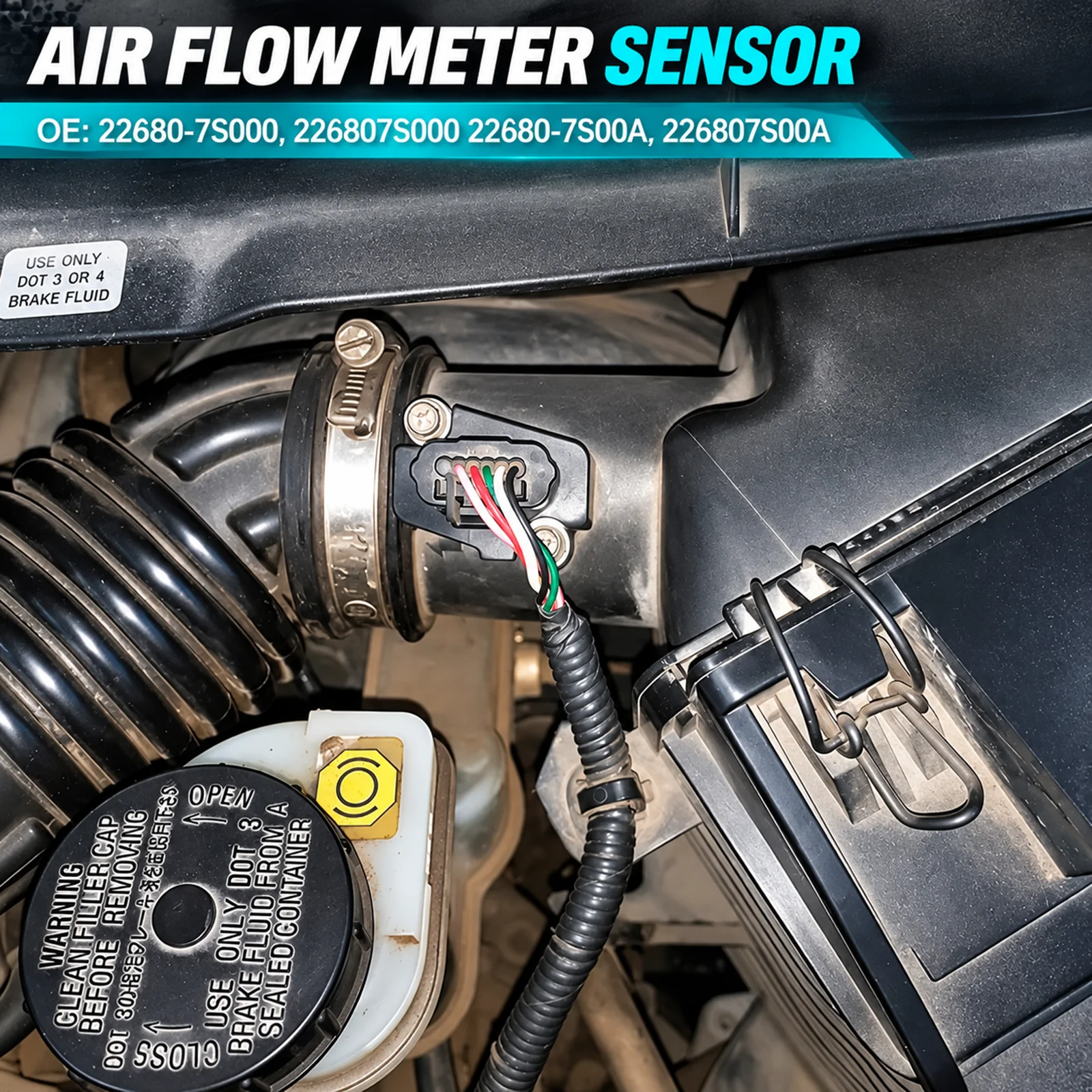 22680-7S000 MAF Mass Air Flow Sensor Meter for Nissan X-TRAIL CUBE NV200 NAVARA MURANO PATHFINDER MAXIMA AFH70M-38 22680-AW400
