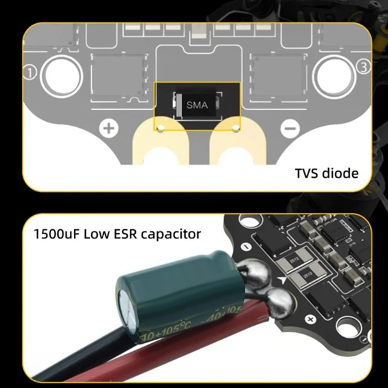 Для SB-F4V3-50-STACK Feta Поддержка 8-контактного двигателя емкостью 1000 мкФ Высокочастотный конденсаторный модуль с низким сопротивлением-A07G