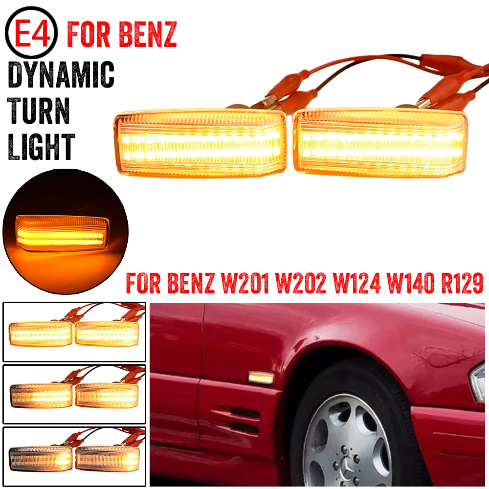 Dynamic LED Side Marker Lights Car Turn Signal Repeater Lamp Fit For Mercedes Benz SL-CLASS R129 03.1989-10.2001 1248202321