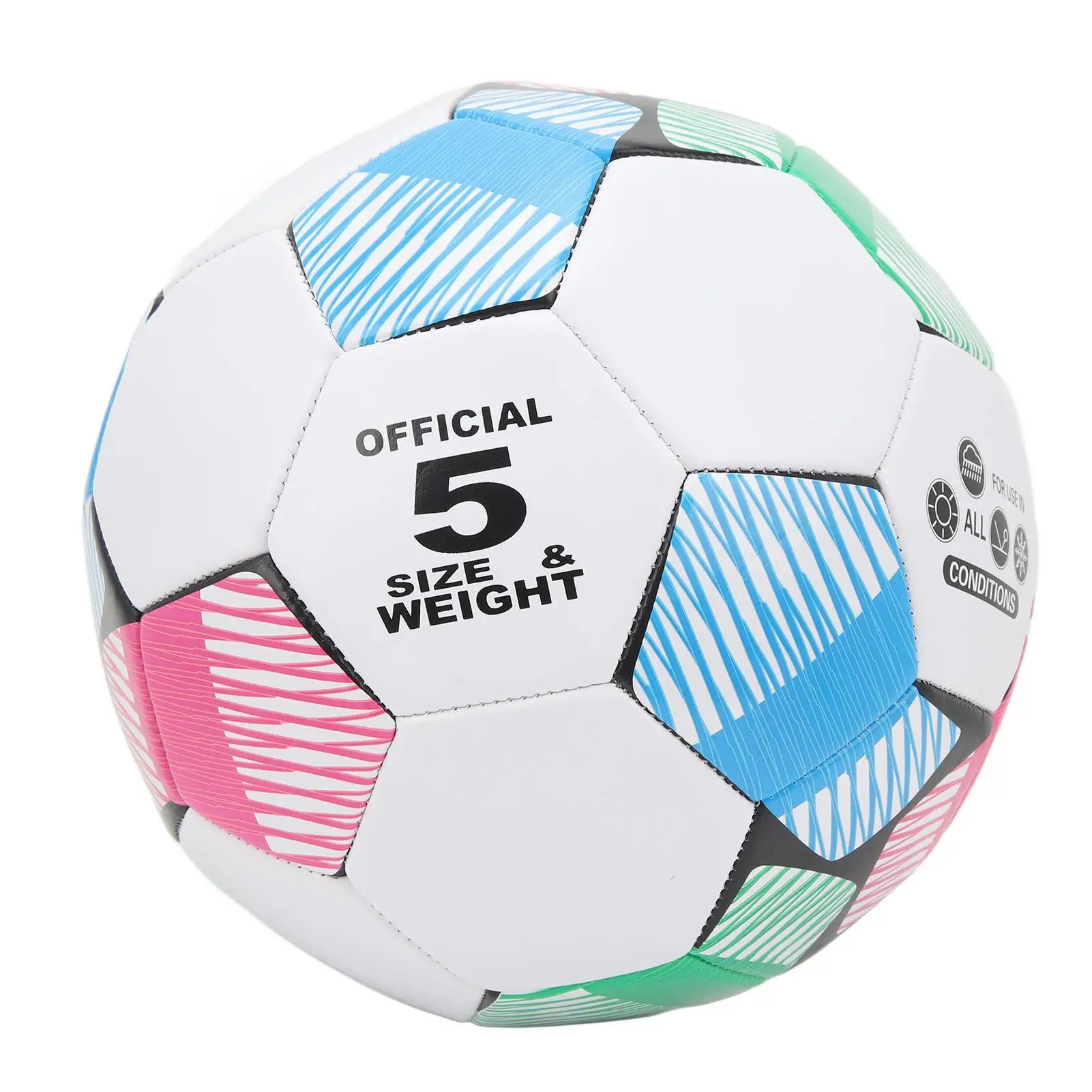 

Size 5 PVC Soccer Ball - Durable Soft Cover Football for Training & Matches - Wear Resistant Sports Equipment