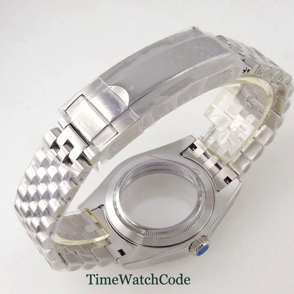 NH35 Watch Case Sapphire Crystal 36mm 39mm for NH36 NH38 ETA2824 PT5000 Miyota8215 DG2813 Small Endlinks Bracelet Screw-in Crown