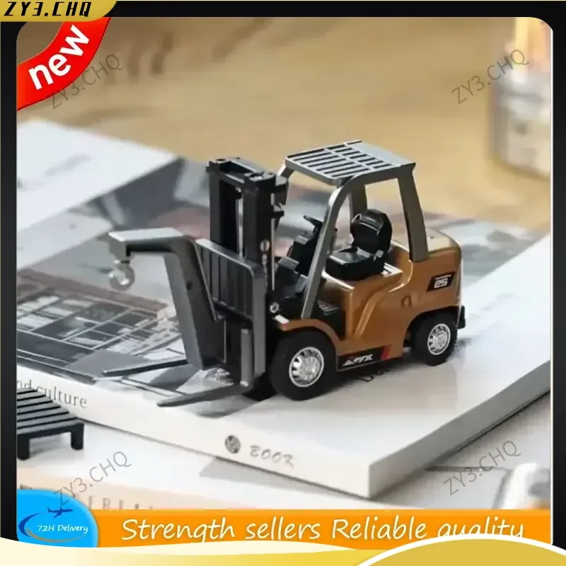 

New 1/64 Remote-Controlled Alloy Forklift Engineering Vehicle Tabletop Toys Model Collection Gift For Boys