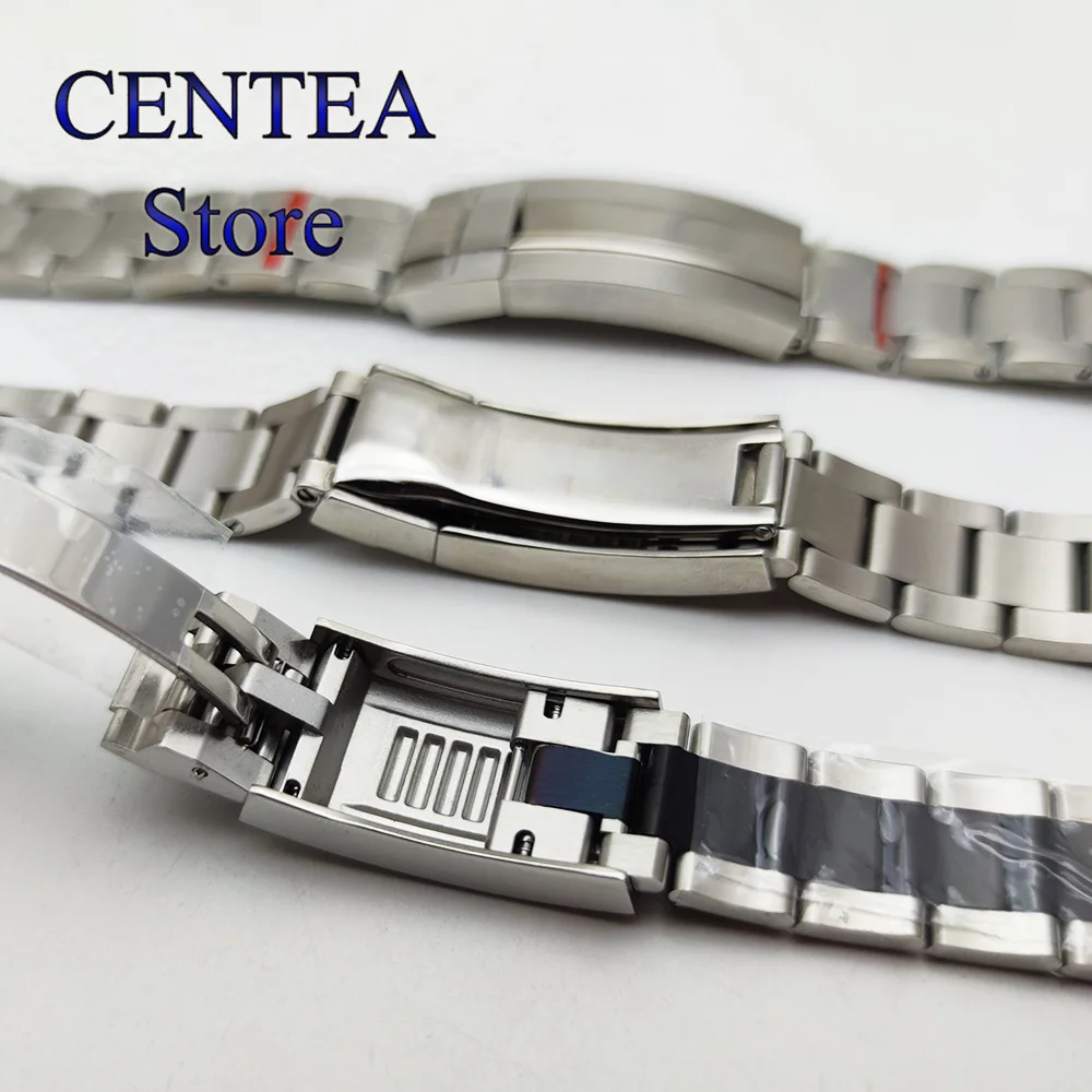 RICHUS 20mm Watch Strap Silver Rose Gold Black Watch Band Folding Buckle 904L Stainless Steel fit 36mm 39mm 40mm Watch Case