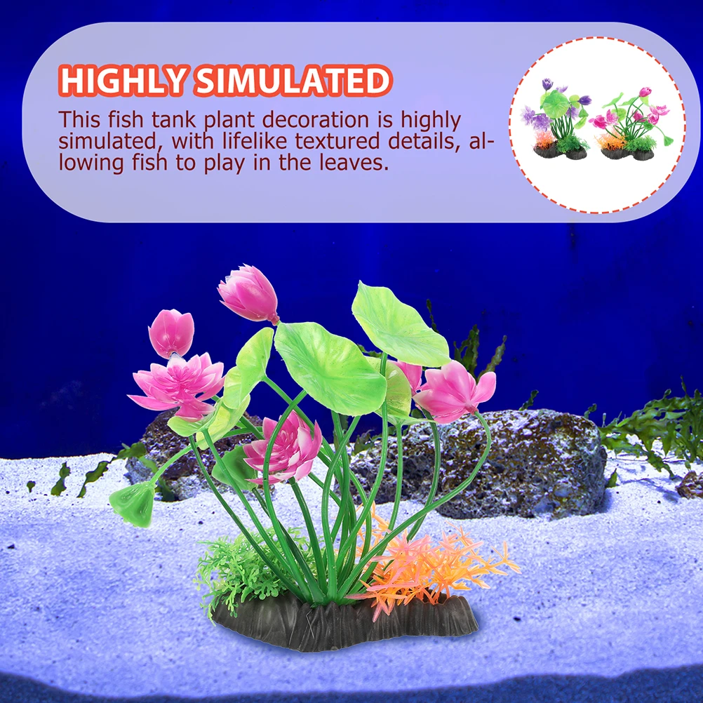 

2 Pcs Artificial Water Grass Decoration for Aquarium Fish Tank Plant Fake Aquatic nament Pet Supplies L scaping Accessories