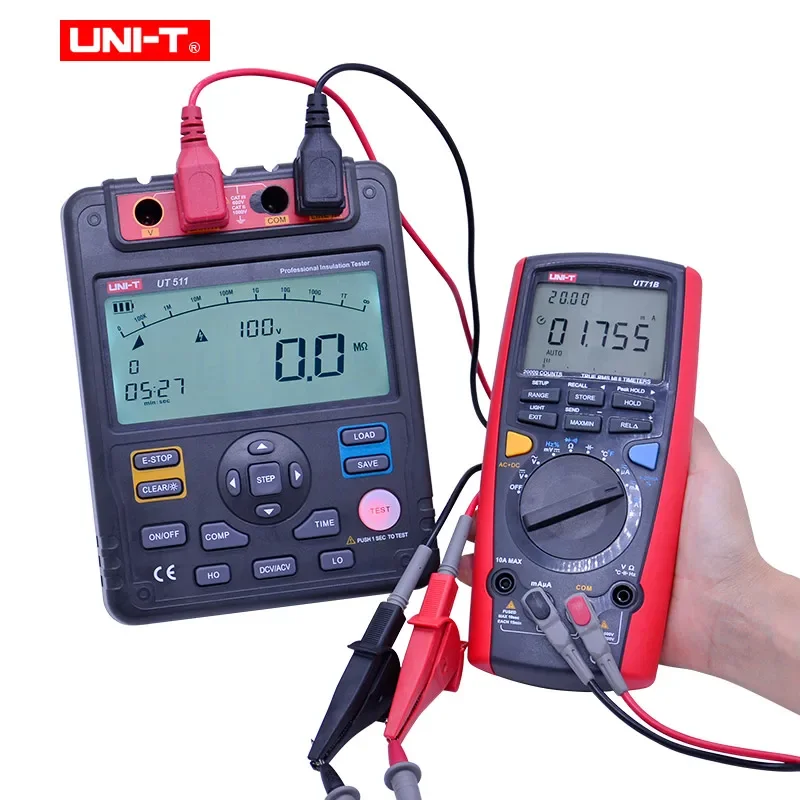 UNI-T Digital Insulation Resistance Test Meter UT511 Auto RangeOhmmeter 1000V LCD Backlight Megohmmeter Voltmeter