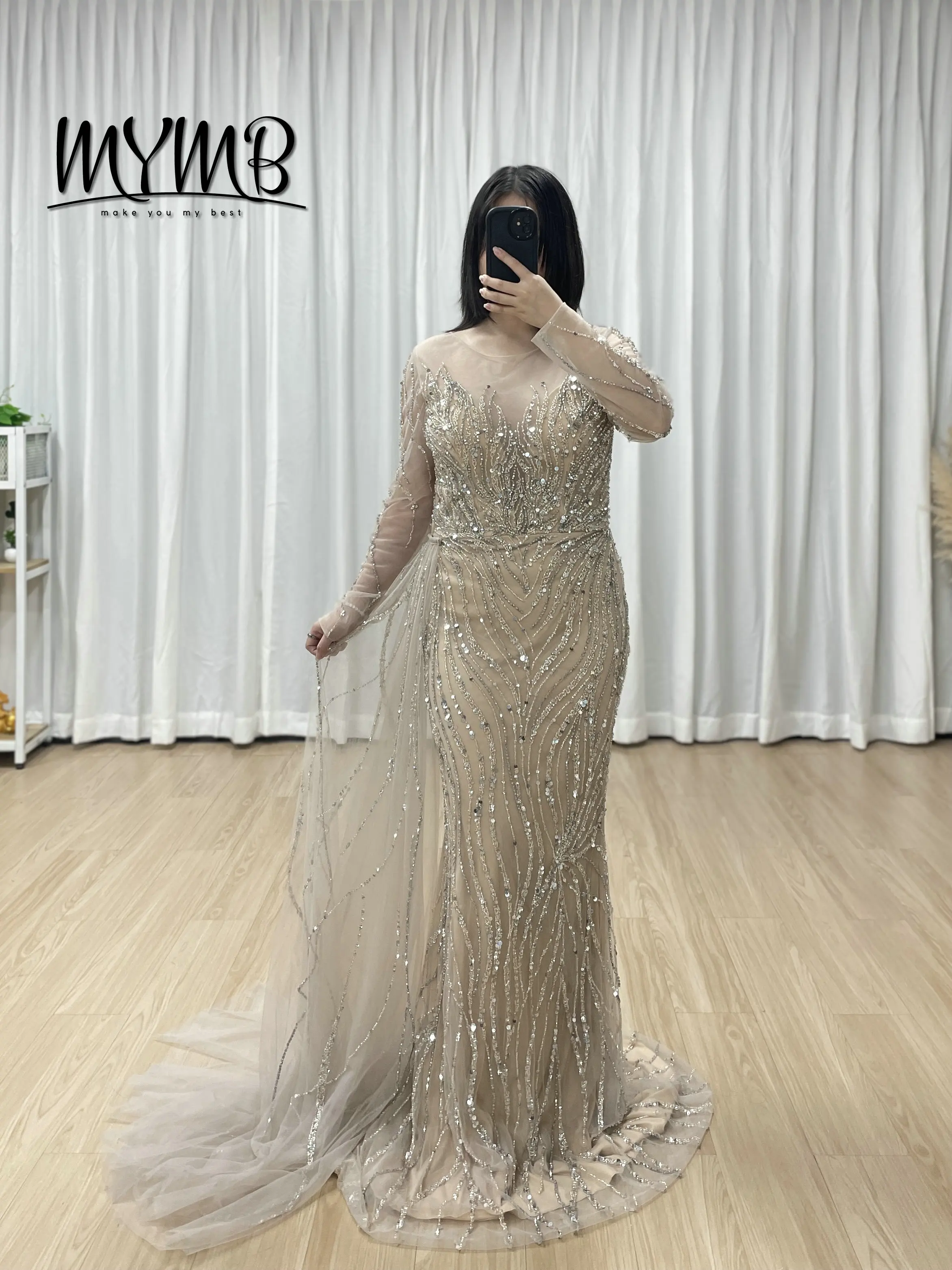 

MYMB модный стиль расшитый бисером и блестками вышитый тюль с длинными рукавами платья для выпускного вечера с круглым вырезом сексуальные вечерние платья для женщин MY30020