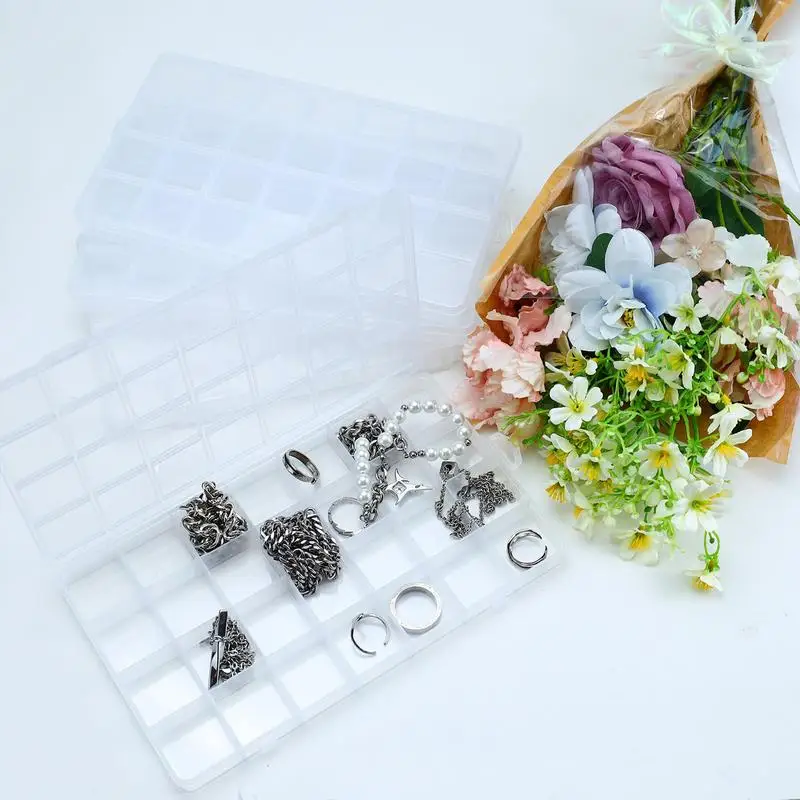 

Jewelry Box Organizer 28 Grid Dividers Storage Case Container Removable Portable Clear Compartment Case Craft Accessories Organi