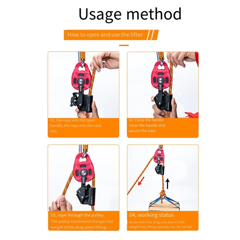 NEW-Camnal Climbing Pulley Professional Rock Climb Accessory Firm Load-Bearing Ascender Lifter Equipment For Outdoor Sport Rescu