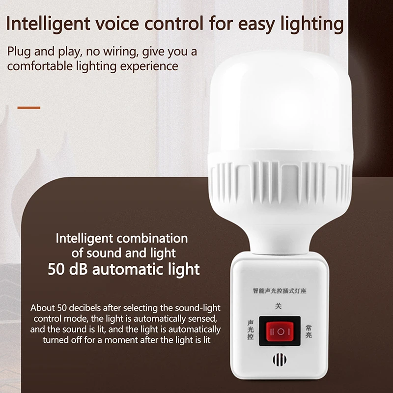 Wall Plug-in Infrared Human Body Sensor Lamp Holder E27 Screw Port LED Light Socket Holder Adapter Converter For Bulb Lamp