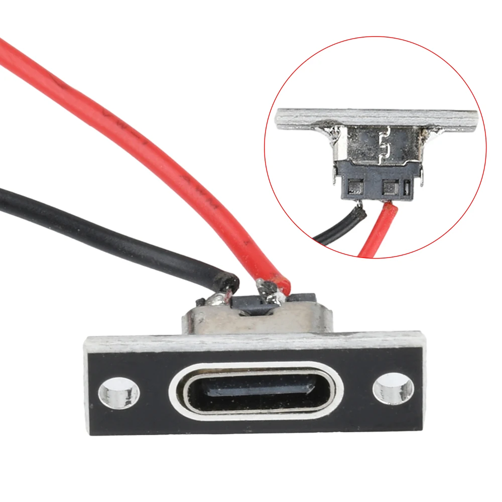 Jack USB a 2 pin Porta dati di ricarica Porta di ricarica impermeabile di tipo C Linea di striscia 2P di connettore femmina con giunto a saldare