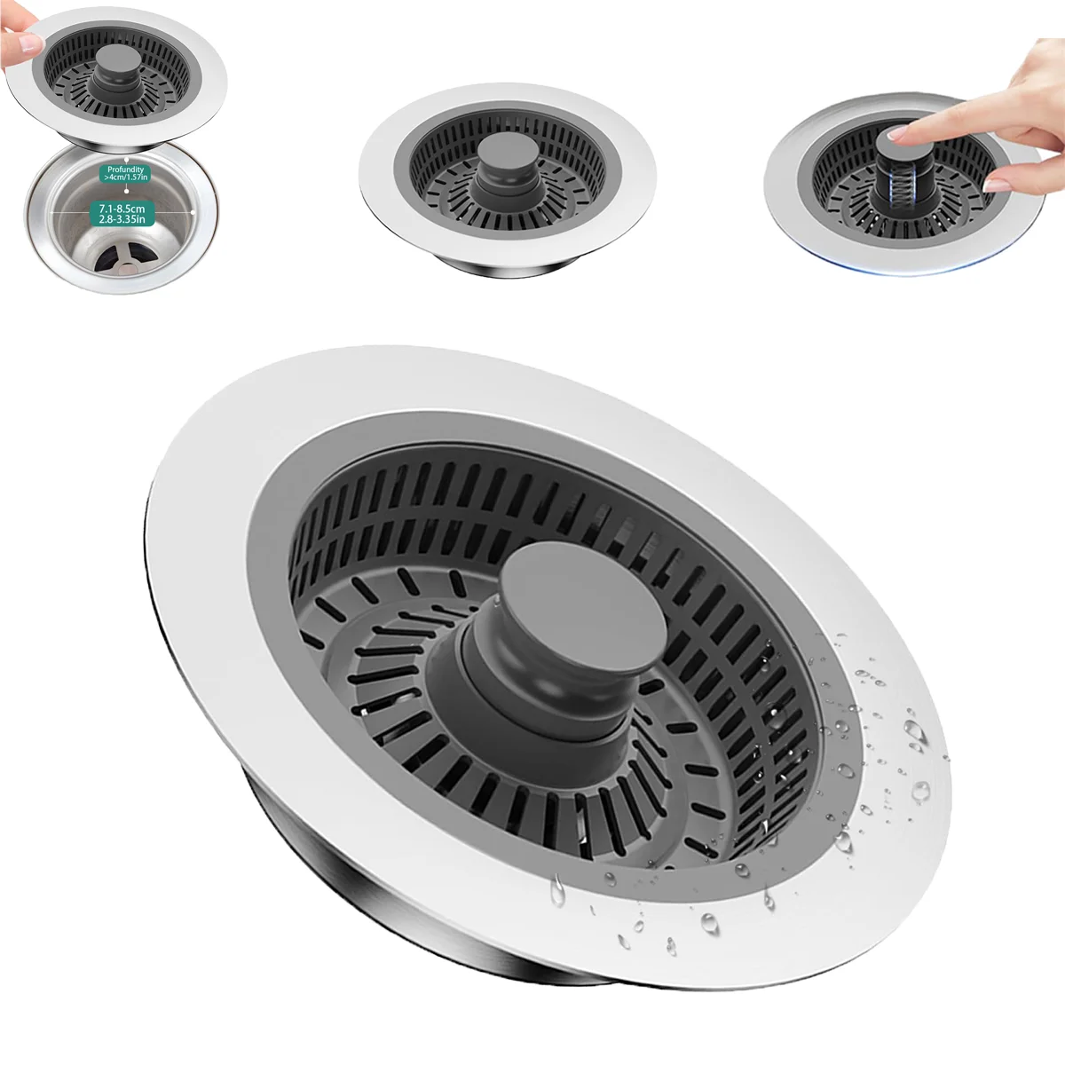 Kitchen Sink Strainer Stainless Steel Sink Filter Mesh Net Basket Food Waste Catcher Sink Stopper Drain Filter Protector