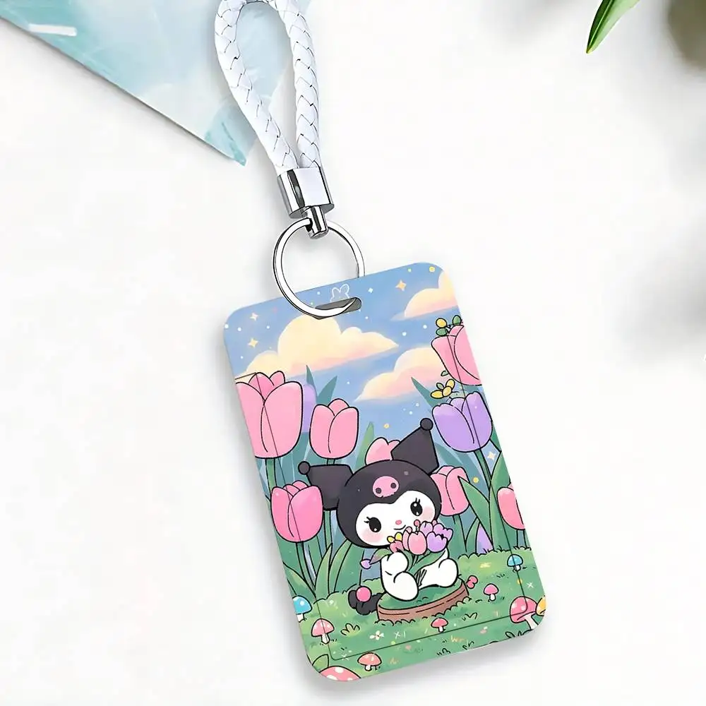 Cute K-Kuromi  Card Holder, Leather Card Storage Box, Key Chain, Access Tag Holder, ID Card Holder, Key Chain view 4