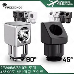 Wholesale 2-10Pcs FREEZEMOD 90° 45 Degree Turning Fitting G1/4 Male Female Elbow Brass Torque MOD PC Water Cooling GXZWT-D45/D90