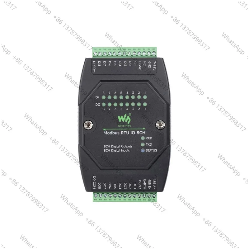 IO 8CH,Industrial 8-Ch Digital Input & Output Module,DC 7~36V Wide Voltage Power Supply