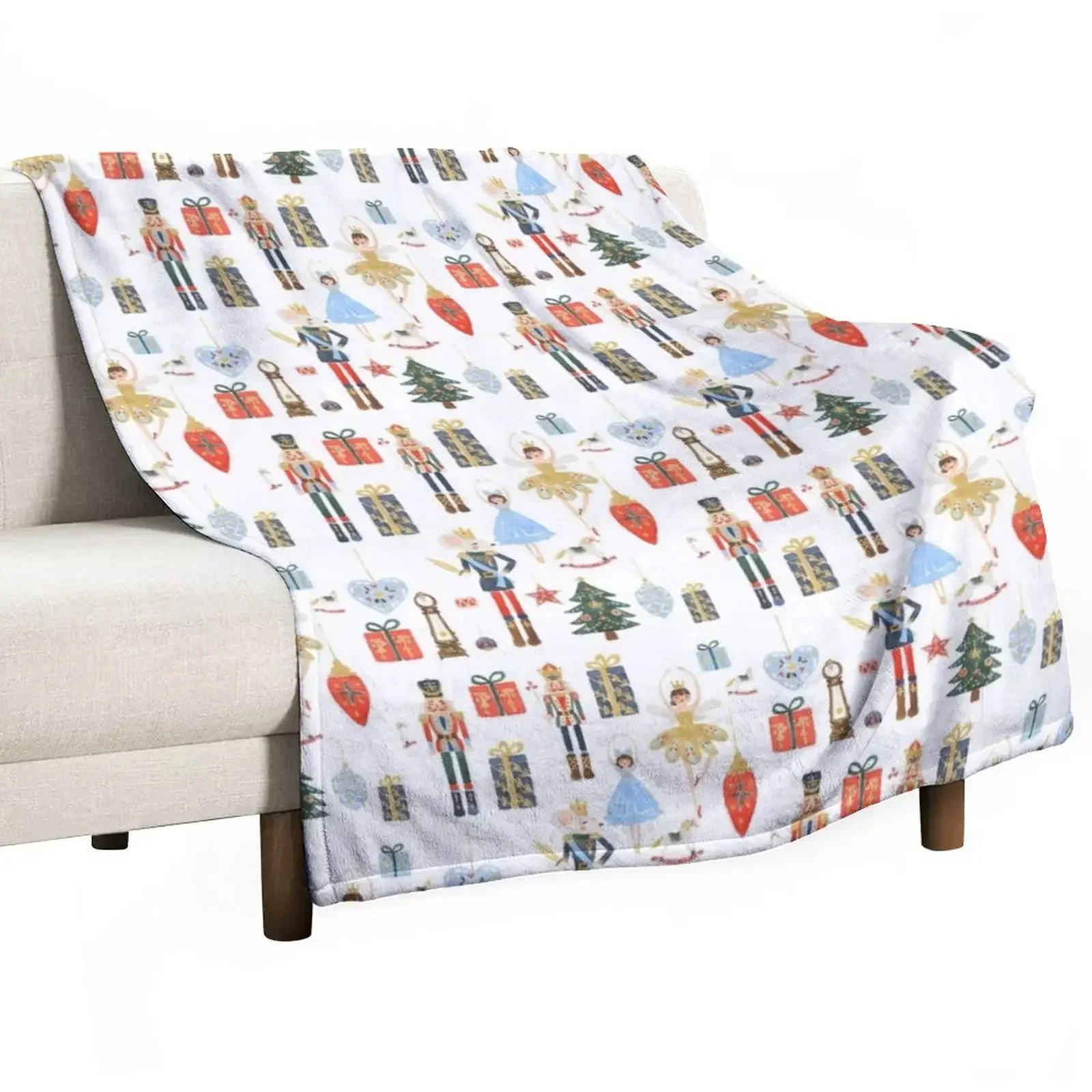 

Nutcracker Ballet Christmas Throw Blanket Beach Flannel Blankets