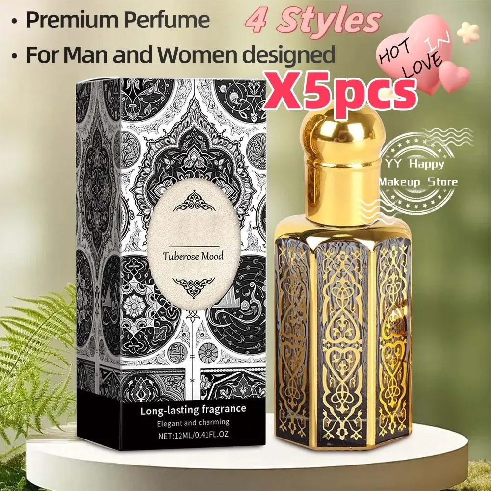 5PCS Arab Charming Perfume Warming Feelings Between Men And Women Long-acting Essential Oil Kiss Fragrance Fashion Scent