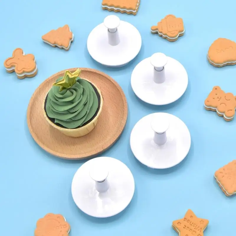 4Pcs Hot Air Balloon Frosting Cookie Mold Spring Press Mold for Cake Decorating Kids Baking Party Fondant Crafts
