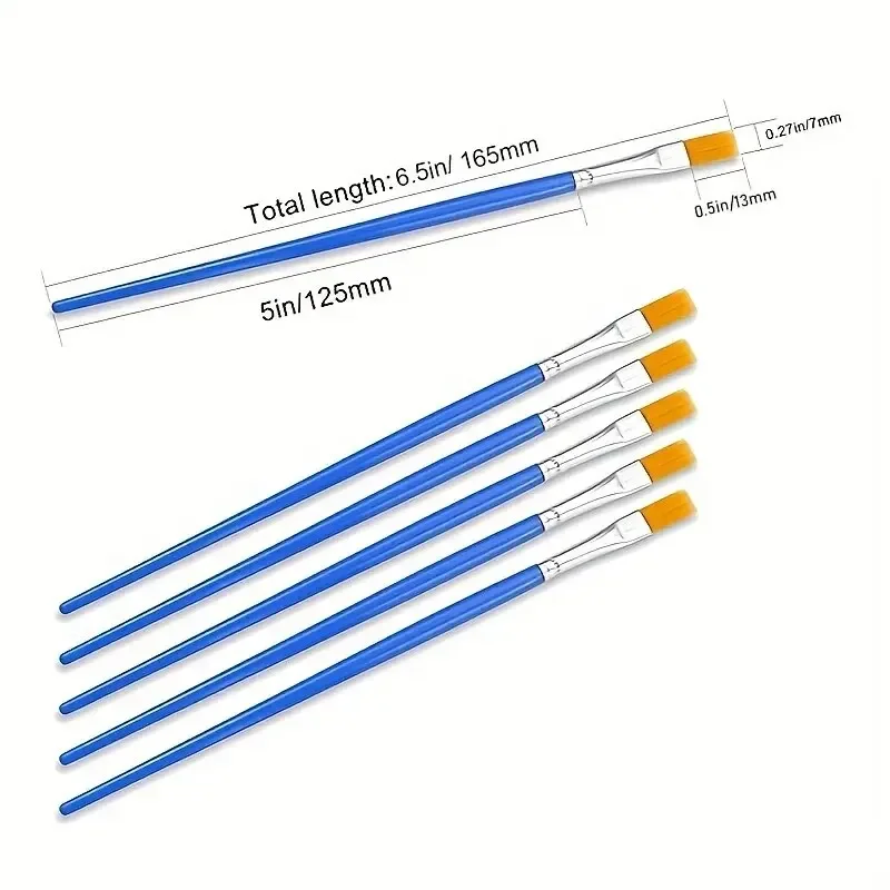 30 stuks kleine fijne nylon haardetail platte kwast voor tekenen aquarelborstels penselen pen voor student kunst briefpapier