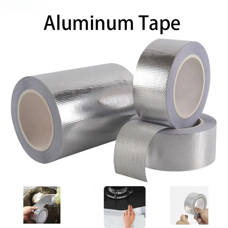 20 Meter Fiberglass Aluminum Foil Tape, HVAC Heat-Resistant Tape, Thermal Insulation And Flame-Retardant Tape For Waterproofing