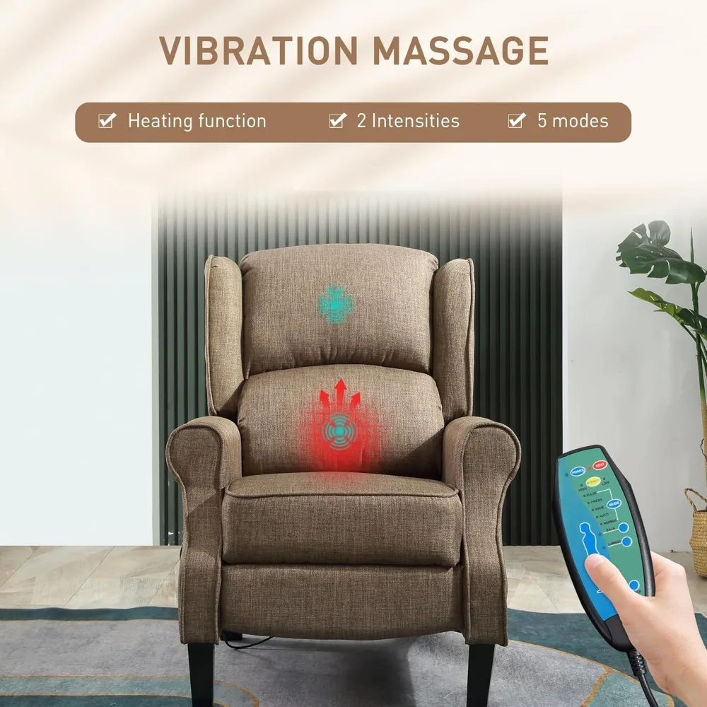 Living Room Sofas, Vibration Massage Recliner Chair for Living Room with Heat, Wingback Single Sofa, ,living Room Sofas