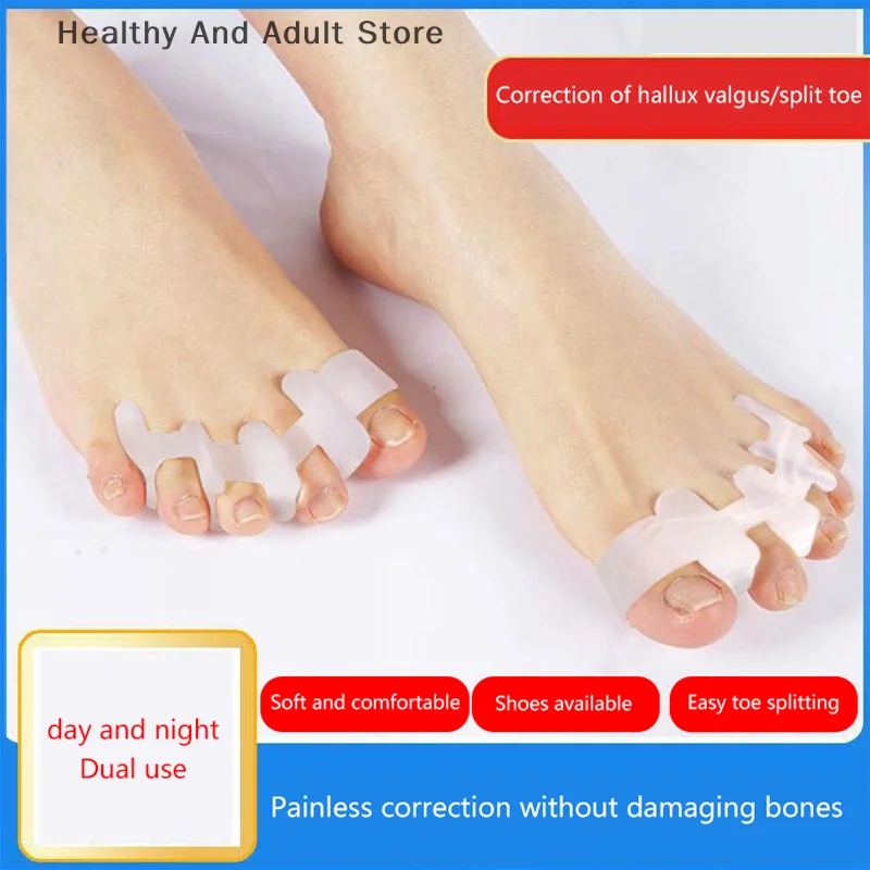 

1pair Toes Separator Suitable Bunion Corrector Material Soft Gel Straightener Spacers