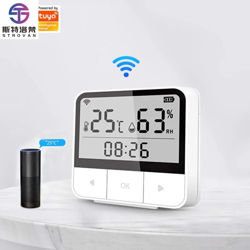 

STLF Tuya Multi-Function Digital Thermostat With Lcd Display Wireless Wifi Temperature Humidity Sensor for Smart Home